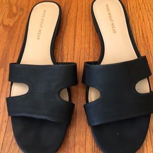 Who What Wear black suede sandals